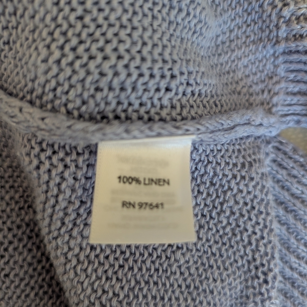 J. Jill Womens Large 100% Linen Purple Cardigan Coastal Grandma Beach Classic - Picture 7 of 7
